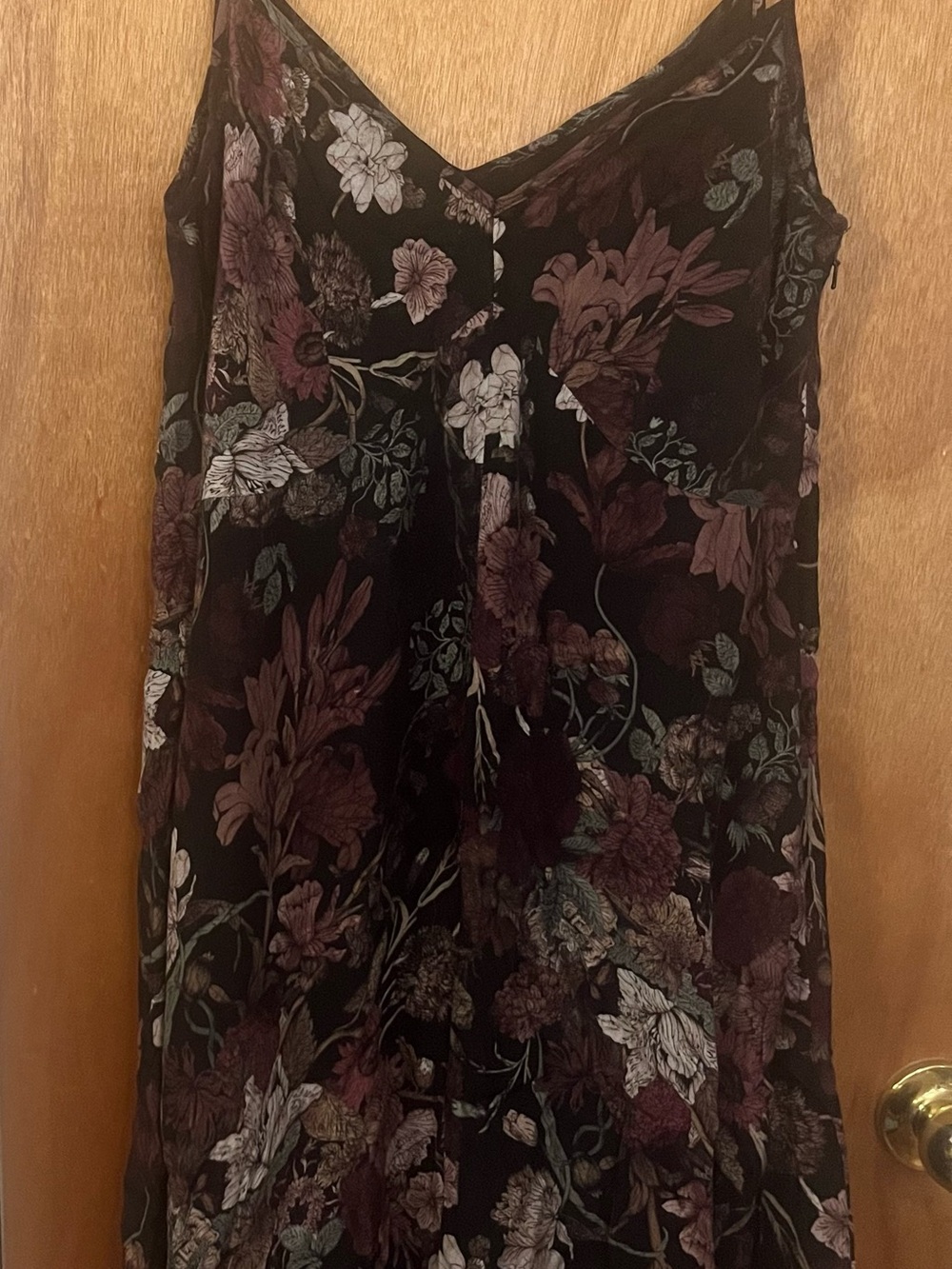 Peruvian Connection Black Floral V-Neck Camisole